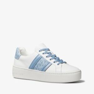 Michael Kors white and blue fashion sneakers size 5